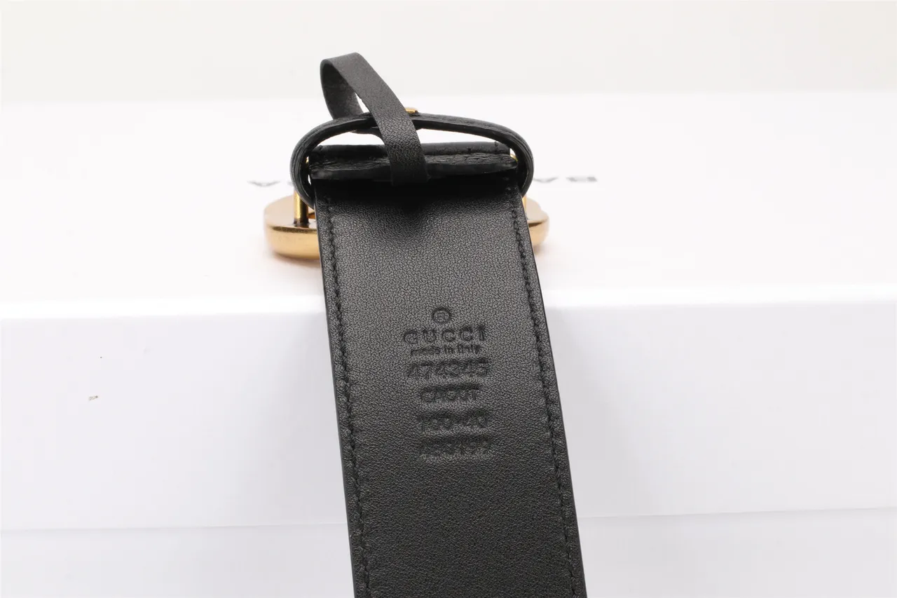Gucci GG Marmont Black Pebbled Leather Belt 8