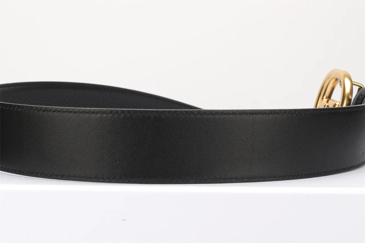 Gucci GG Marmont Black Pebbled Leather Belt 9