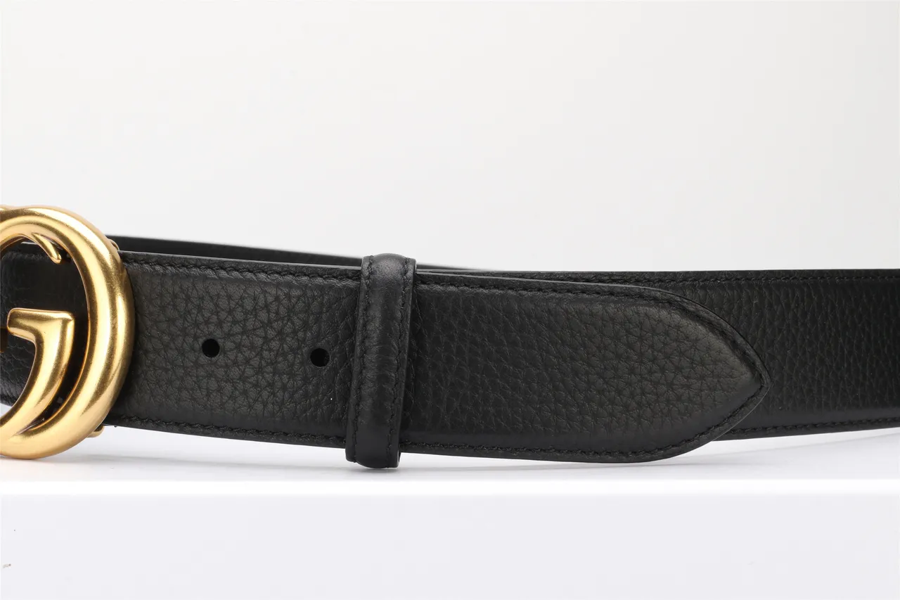 Gucci GG Marmont Black Pebbled Leather Belt 10