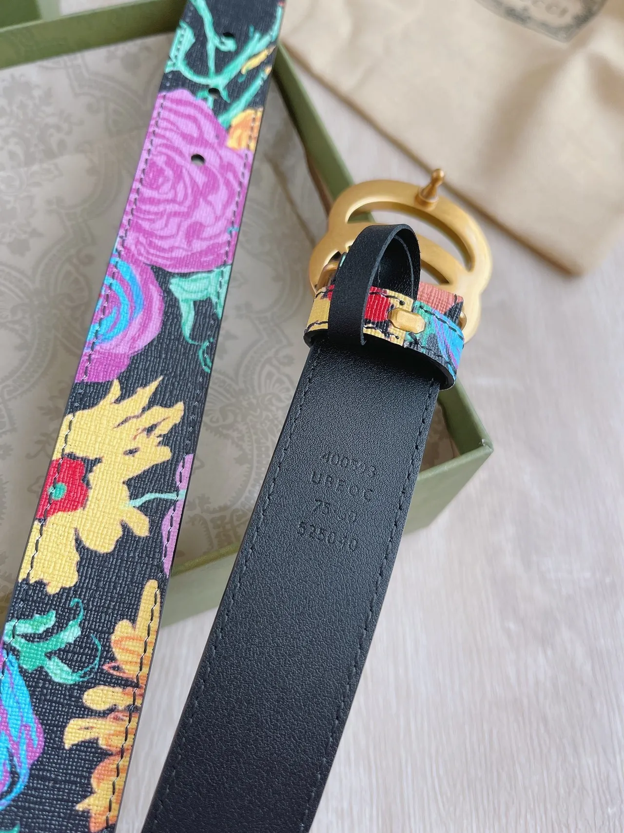 Gucci GG Marmont Floral Print Leather Belt 3