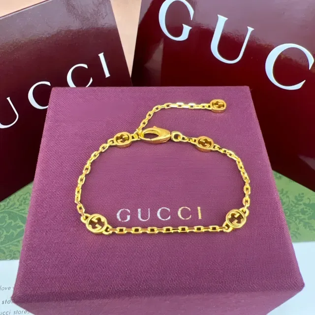 Gucci GG Marmont Gold-Tone Double G Charm Bracelet 4
