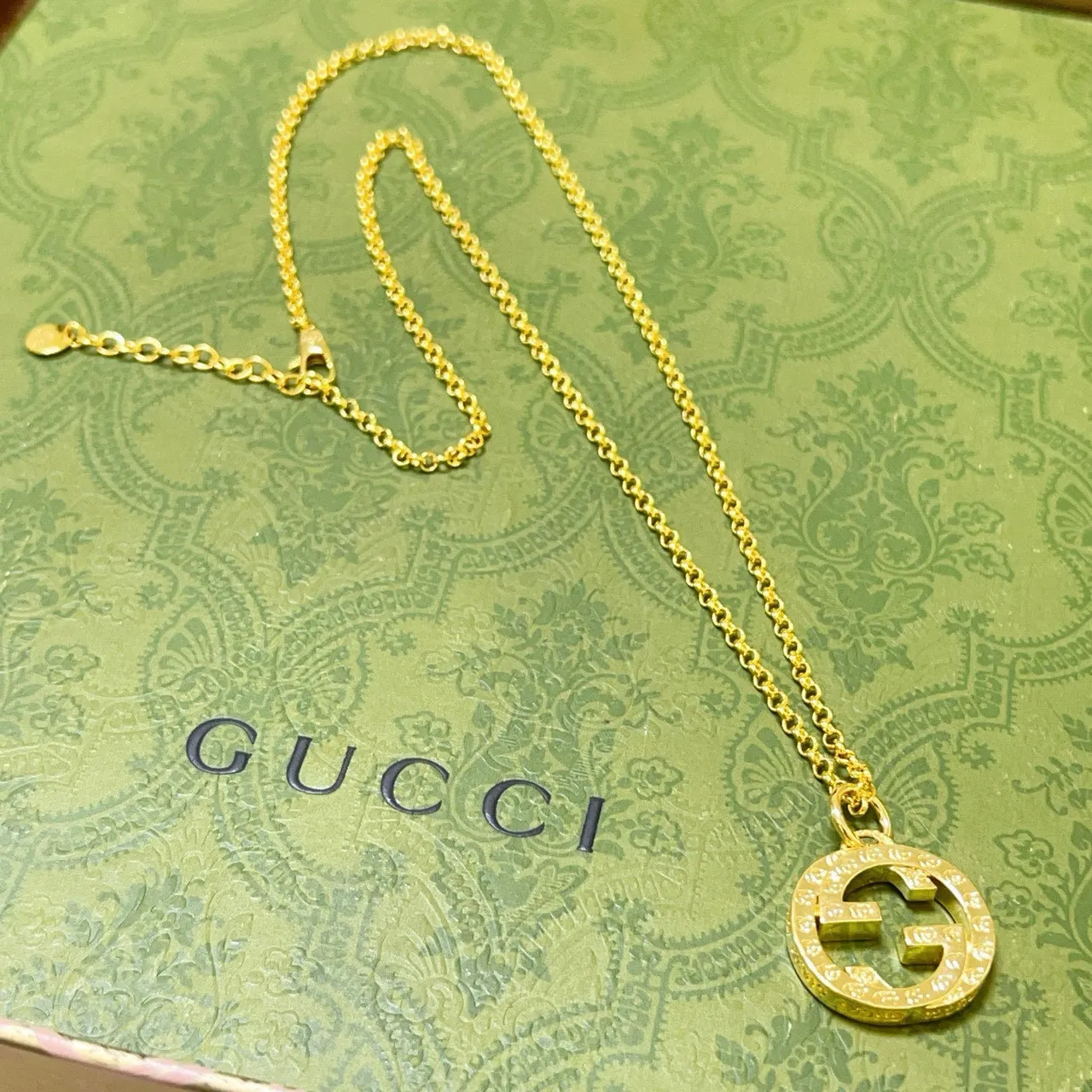Gucci GG Marmont Gold-Tone Double G Pendant Necklace 4