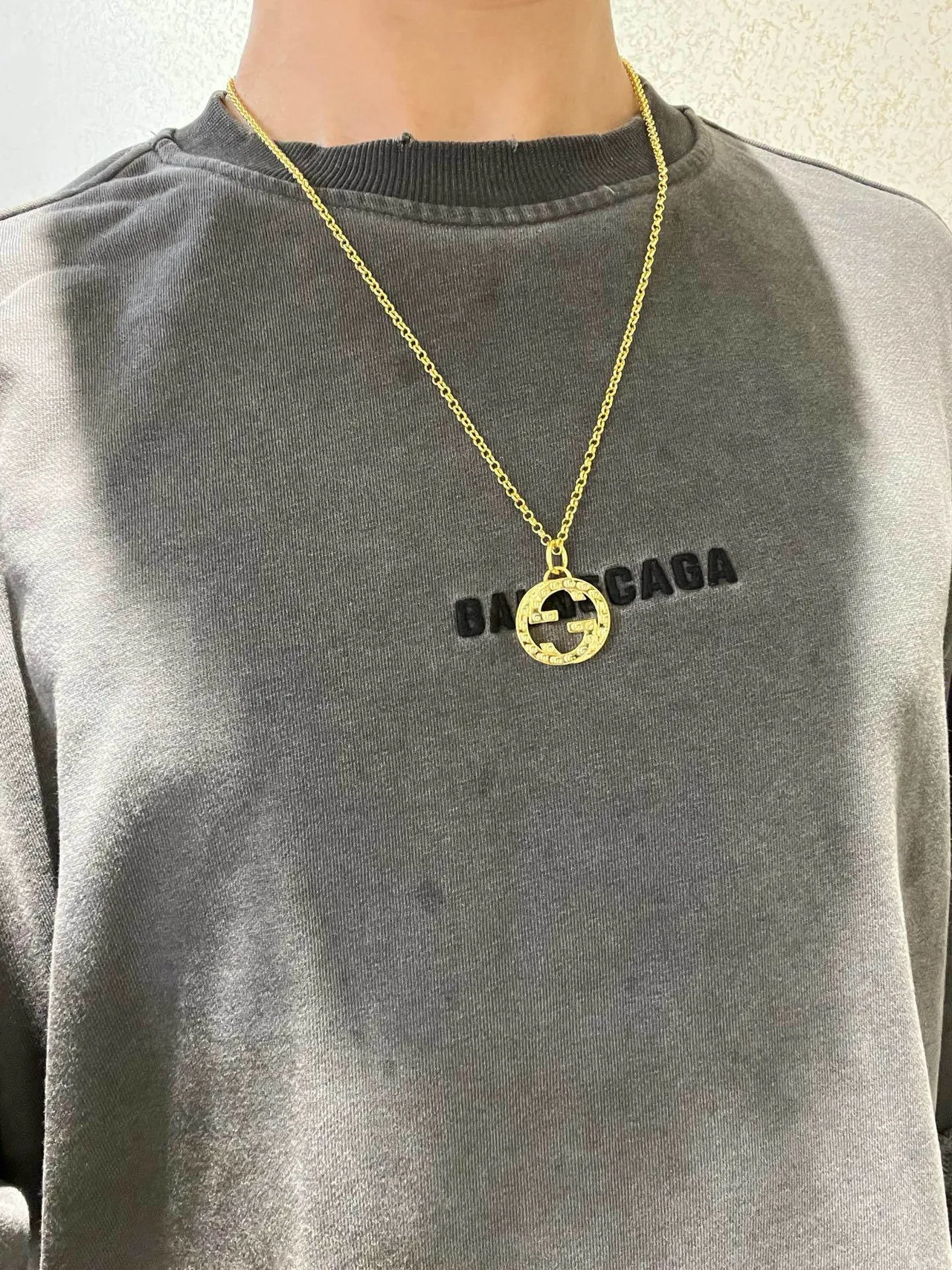 Gucci GG Marmont Gold-Tone Double G Pendant Necklace 5