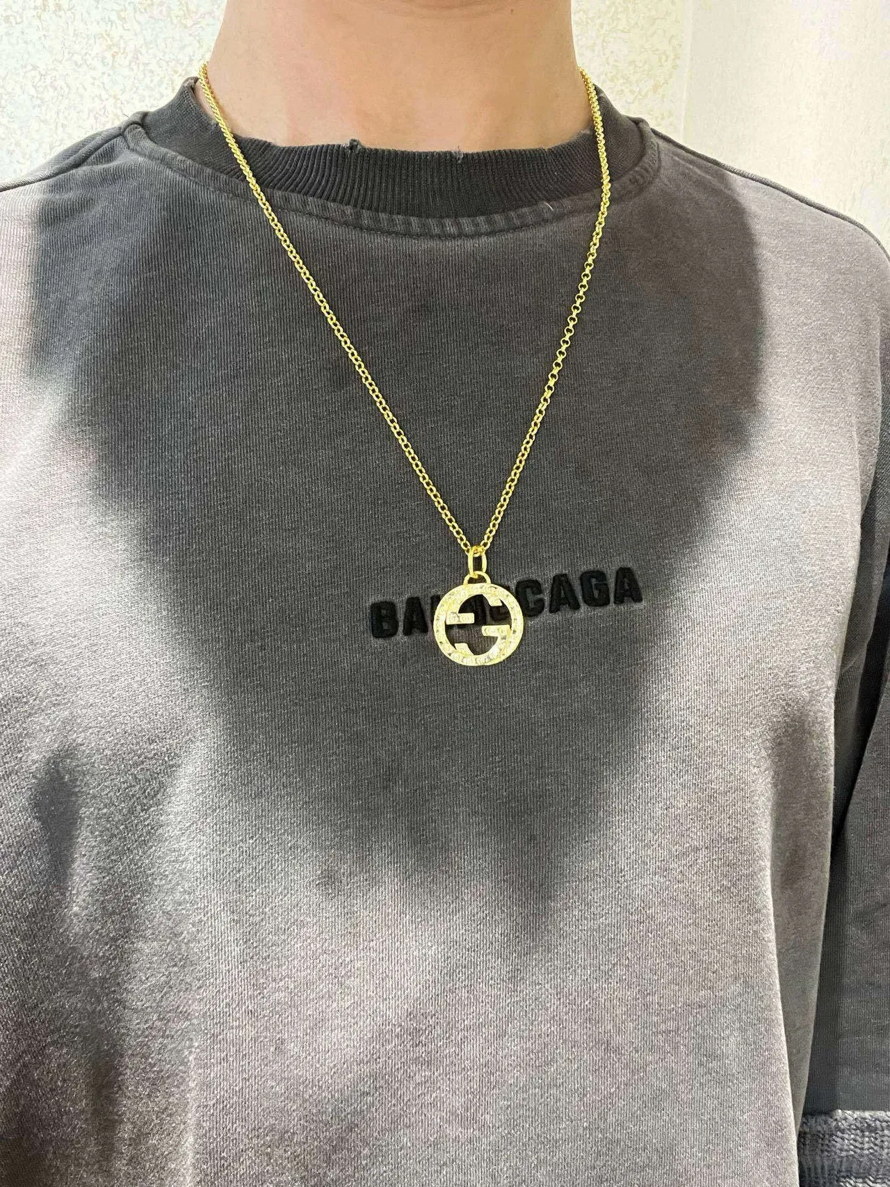 Gucci GG Marmont Gold-Tone Double G Pendant Necklace 8