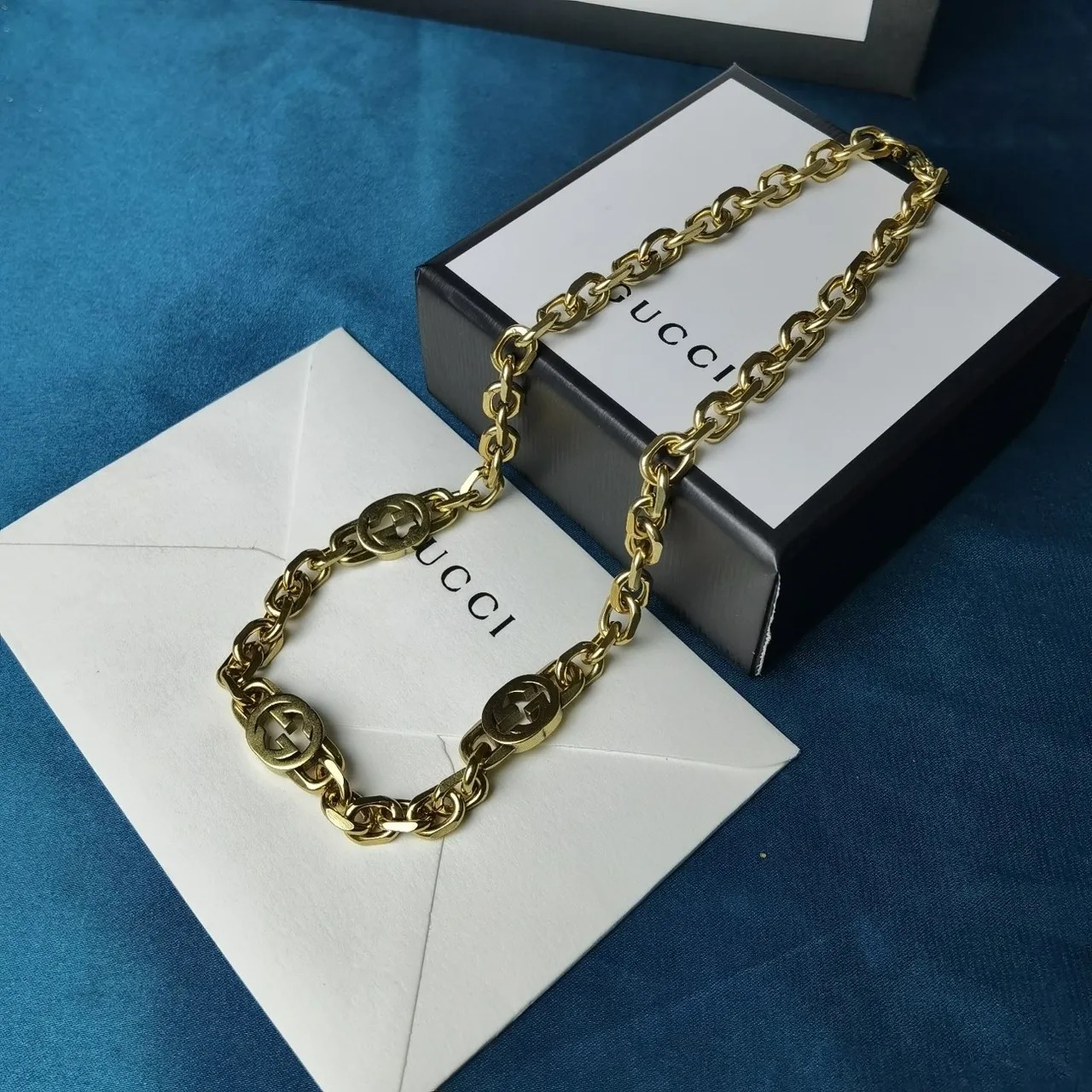 Gucci GG Marmont Gold-Tone Interlocking GG Chain Necklace 3