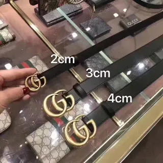 Gucci GG Marmont Interlocking G Black Leather Belt