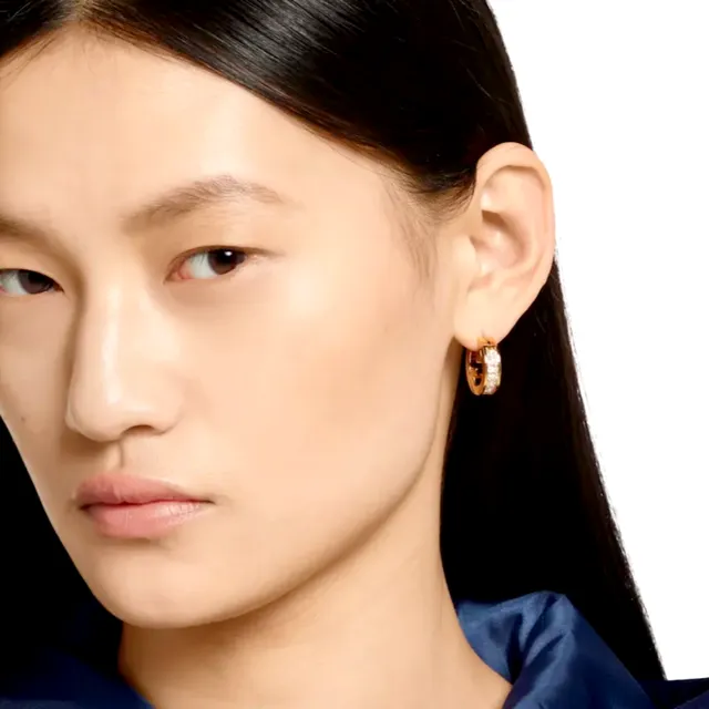 Gucci GG Marmont Interlocking G Crystal Hoop Earrings 2