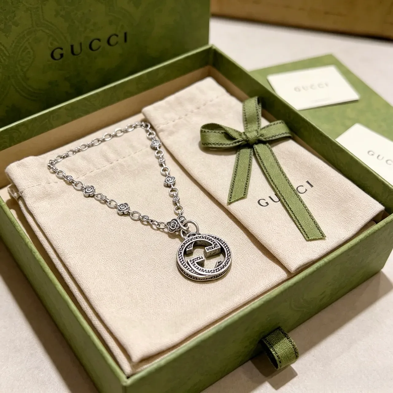Gucci GG Marmont Interlocking G Pendant Necklace 2