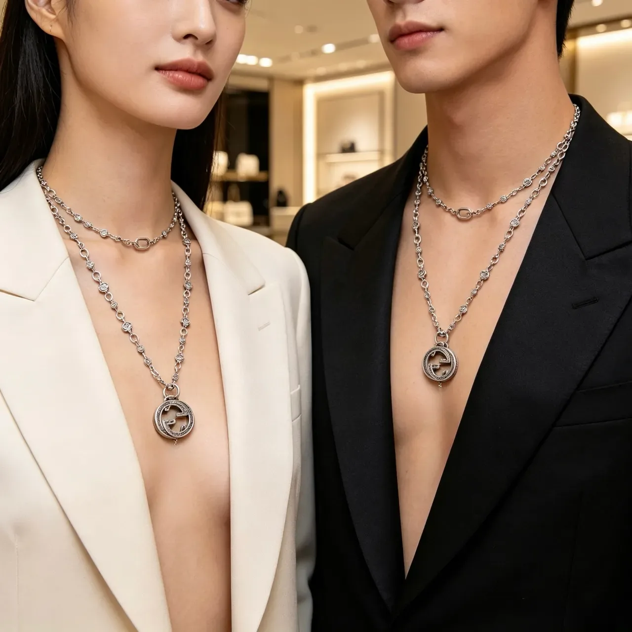 Gucci GG Marmont Interlocking G Pendant Necklace 3