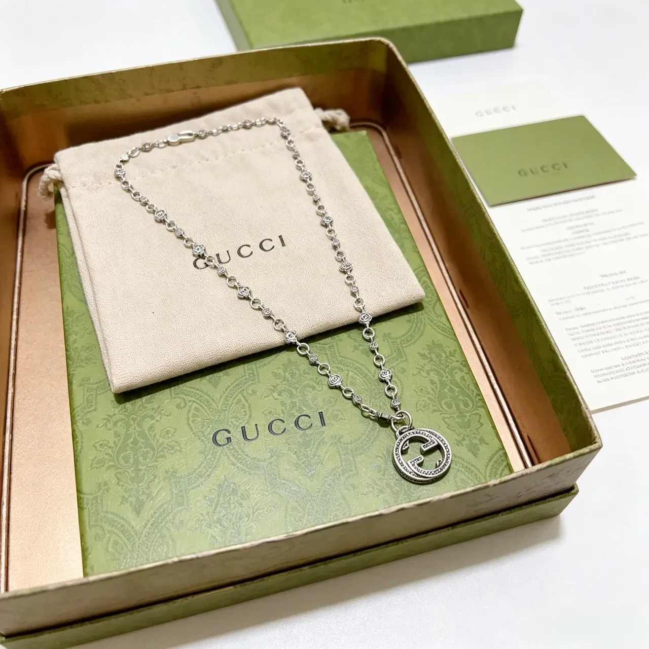 Gucci GG Marmont Interlocking G Pendant Necklace 4