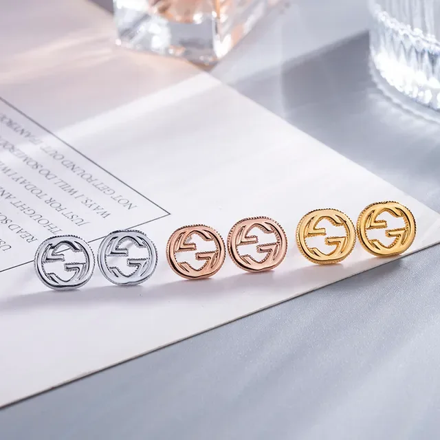 Gucci GG Marmont Interlocking G Silver Stud Earrings 3