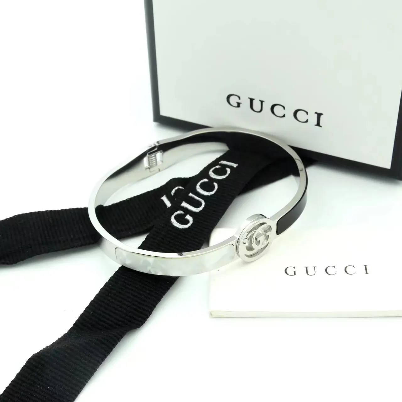 Gucci GG Marmont Interlocking Logo Rigid Bangle Bracelets 7
