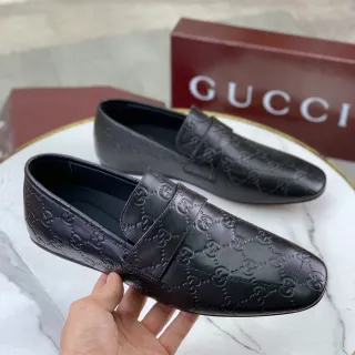 Gucci GG Marmont Loafer 黑色压花 monogram 皮革 乐福鞋