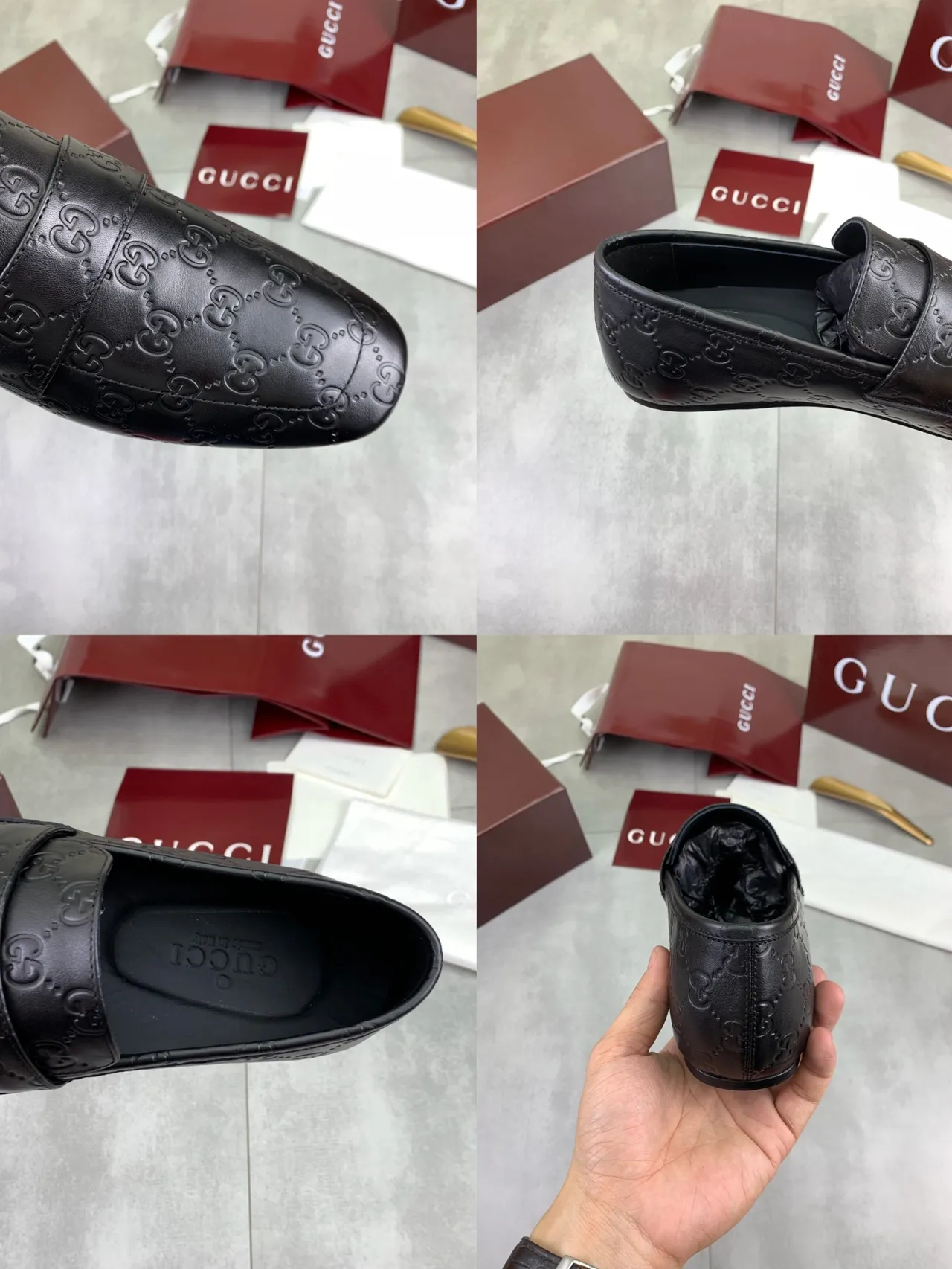 Gucci GG Marmont Loafer Black Embossed Monogram Leather Loafer 2