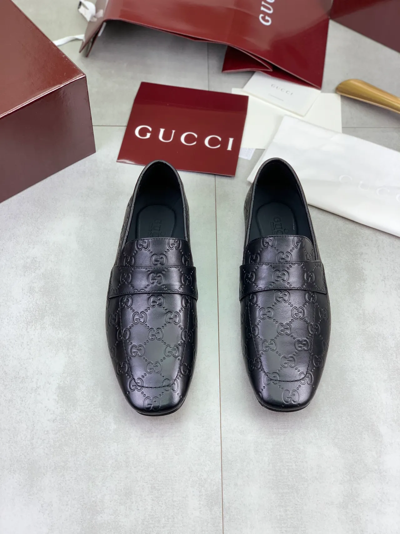 Gucci GG Marmont Loafer Black Embossed Monogram Leather Loafer 5