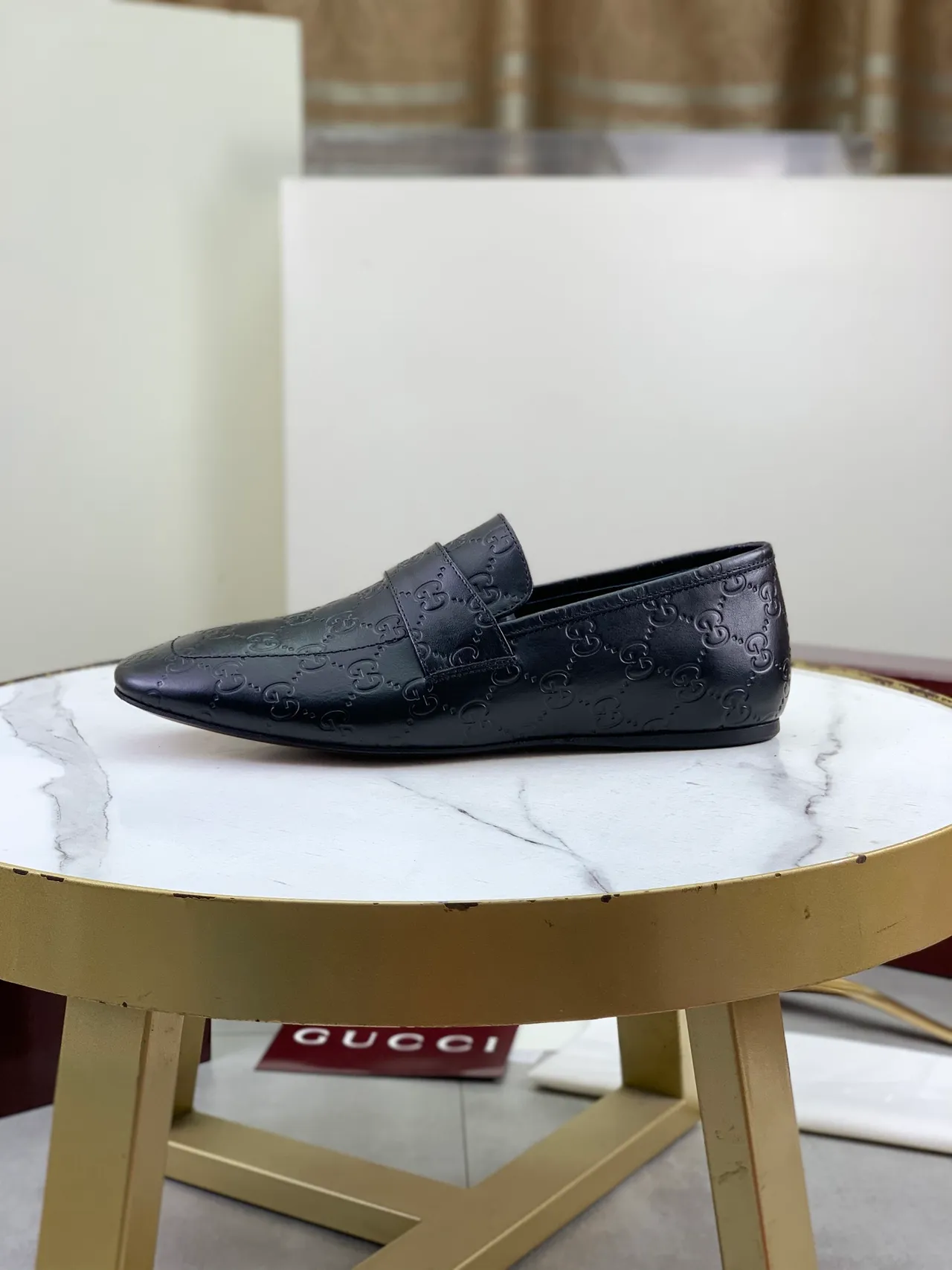 Gucci GG Marmont Loafer Black Embossed Monogram Leather Loafer 6