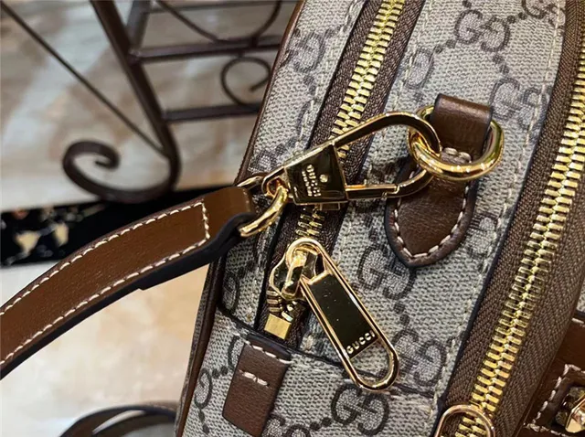 Gucci GG Marmont Mini Backpack Beige and Brown Crossbody Bag 5