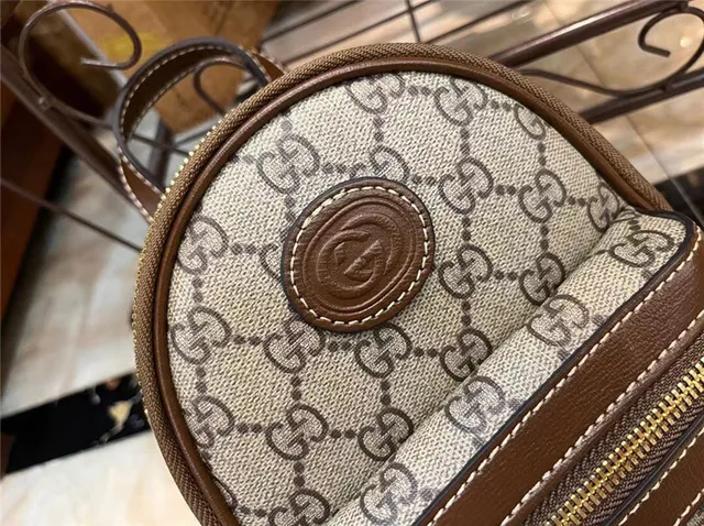 Gucci GG Marmont Mini Backpack Beige and Brown Crossbody Bag 6