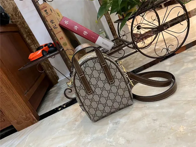 Gucci GG Marmont Mini Backpack Beige and Brown Crossbody Bag 8