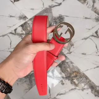 Gucci GG Marmont Red Leather Belt