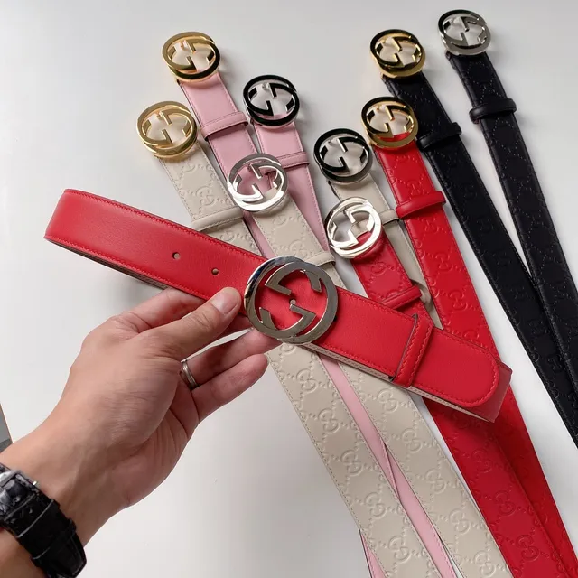 Gucci GG Marmont Red Leather Belt 2
