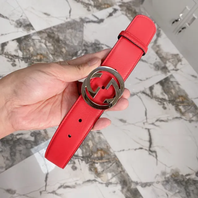 Gucci GG Marmont Red Leather Belt 3