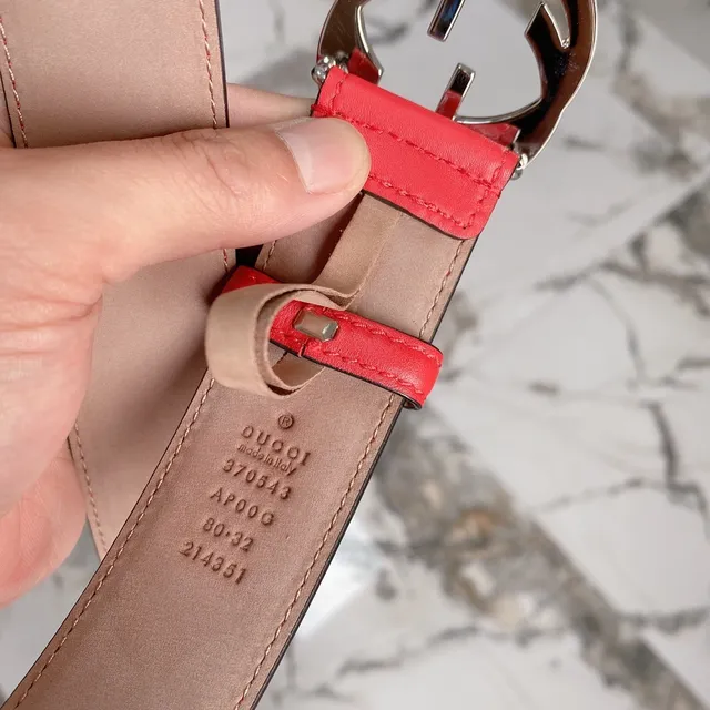 Gucci GG Marmont Red Leather Belt 7