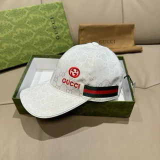 Gucci GG Monogram Embroidered Web Stripe Baseball Cap