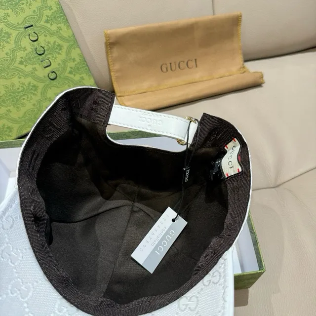 Gucci GG Monogram Embroidered Web Stripe Baseball Cap 3