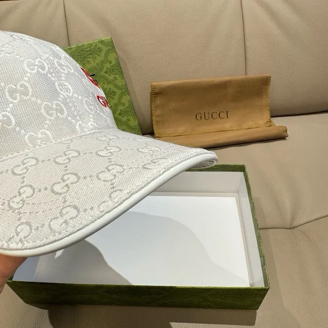 Gucci GG Monogram Embroidered Web Stripe Baseball Cap 6