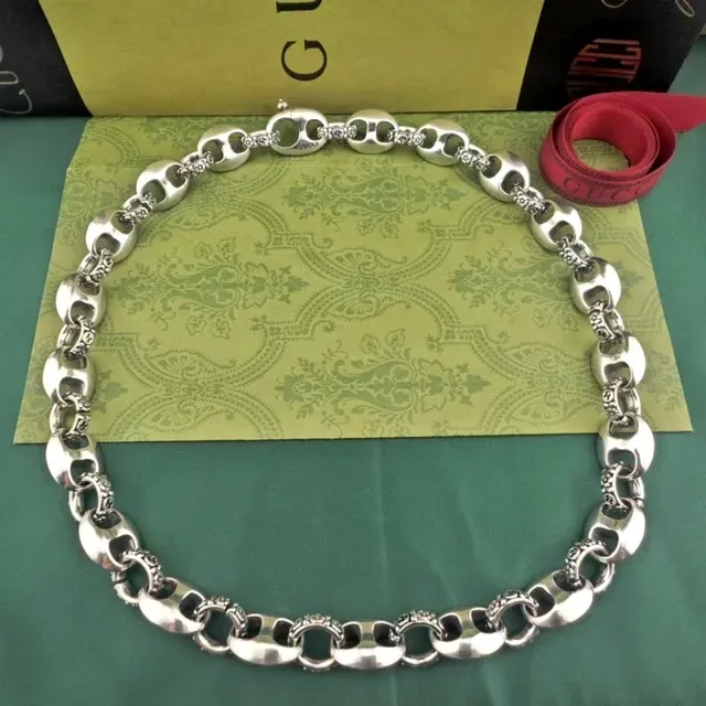 Gucci Heavy-Link Silver-Tone Ornate Chain Necklace 4
