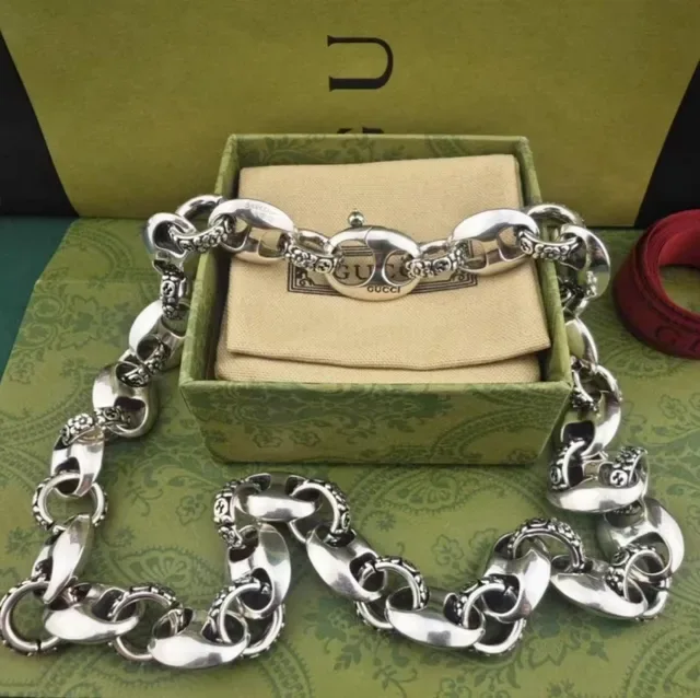 Gucci Heavy-Link Silver-Tone Ornate Chain Necklace 6