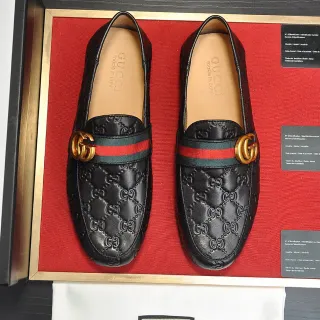 Gucci Horsebit 1955 黑色压花 GG 乐福鞋