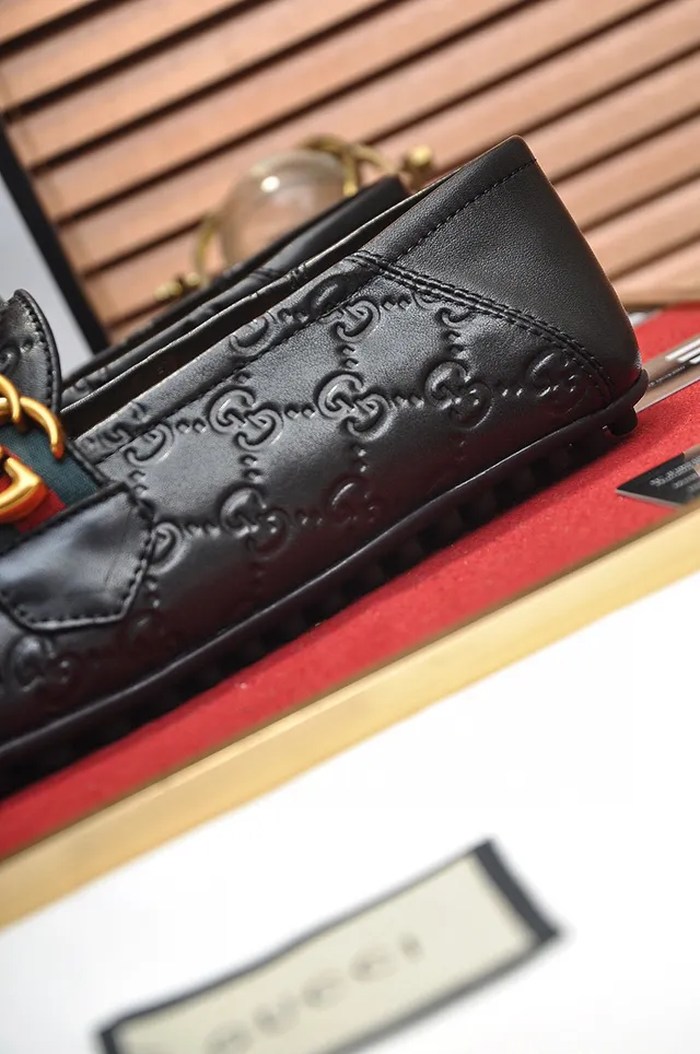 Gucci Horsebit 1955 Black Embossed GG Loafers 2