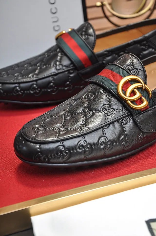 Gucci Horsebit 1955 Black Embossed GG Loafers 3