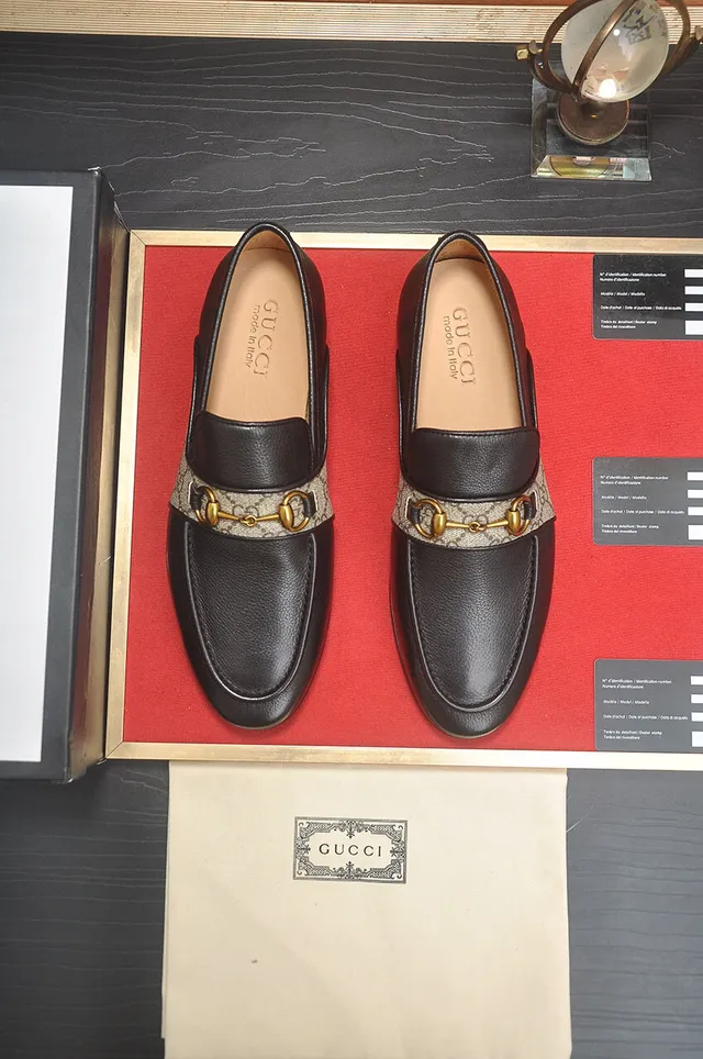 Gucci Horsebit 1955 Black Leather and GG Web Loafers 2