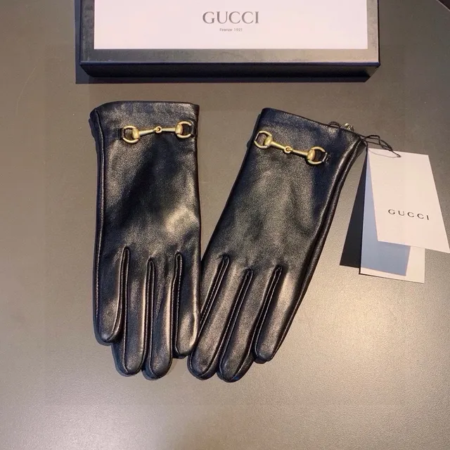 Gucci Horsebit 1955 Black Leather Gloves 7