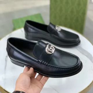 Gucci Horsebit 1955 काले चमड़े के Horsebit लोफर