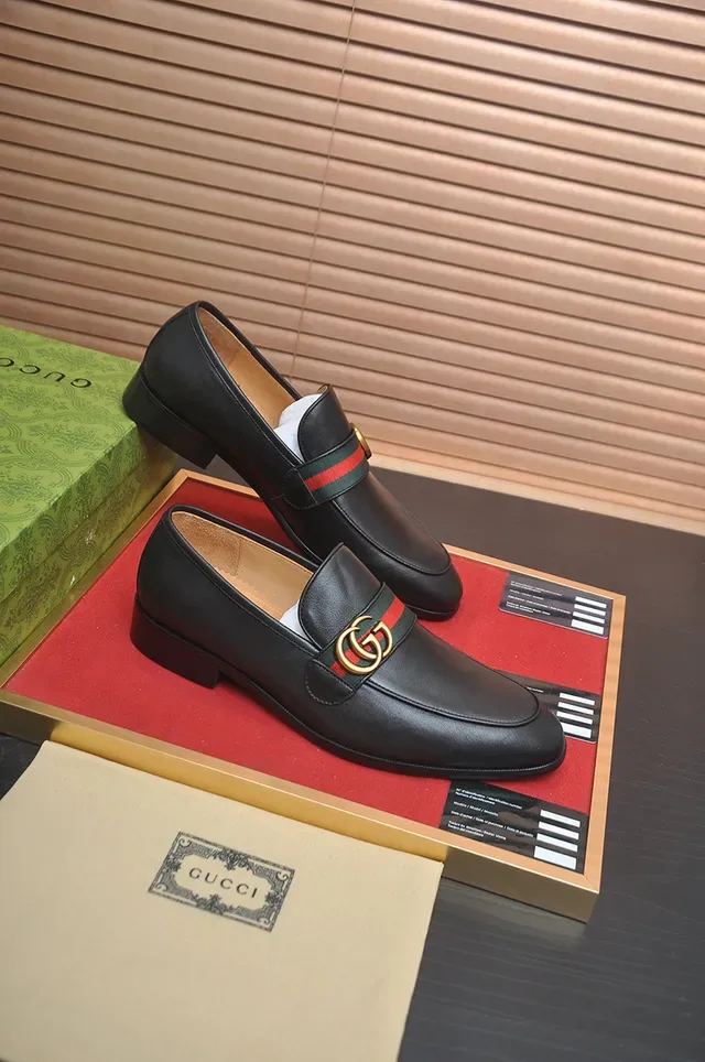 Gucci Horsebit 1955 Black Leather Web Stripe Loafers 4