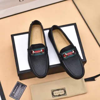 Gucci Horsebit 1955 黑色粒面皮革乐福鞋
