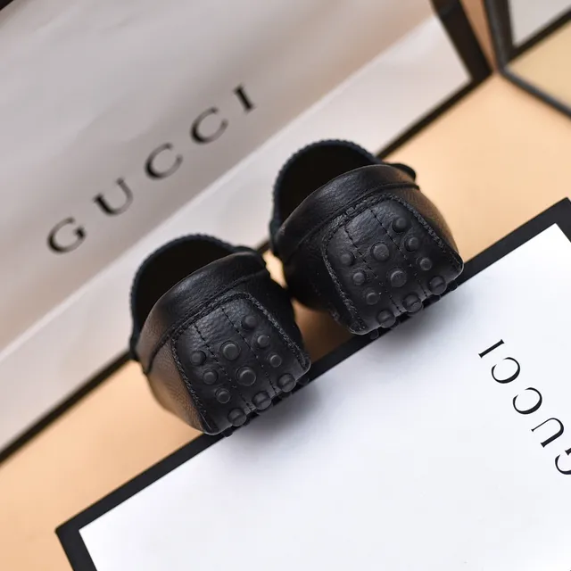 Gucci Horsebit 1955 Black Pebbled Leather Loafers 3