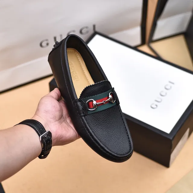 Gucci Horsebit 1955 Black Pebbled Leather Loafers 5