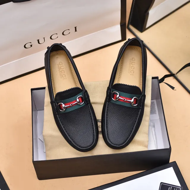 Gucci Horsebit 1955 Black Pebbled Leather Loafers 9