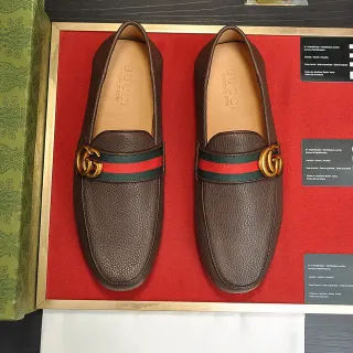Gucci Horsebit 1955 棕色磨砂皮乐福鞋
