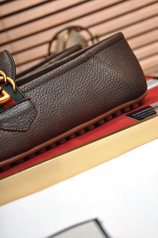 Gucci Horsebit 1955 Brown Pebbled Leather Loafers 2