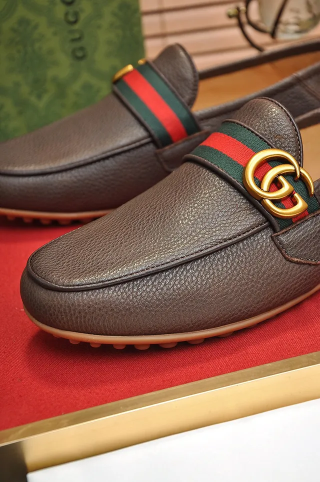 Gucci Horsebit 1955 Brown Pebbled Leather Loafers 3