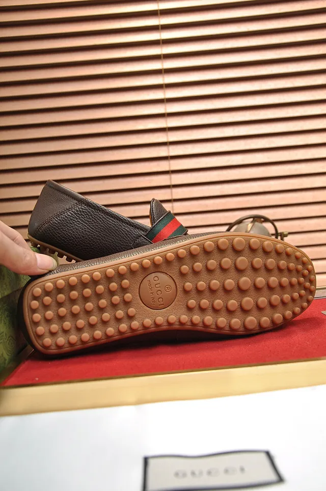 Gucci Horsebit 1955 Brown Pebbled Leather Loafers 4