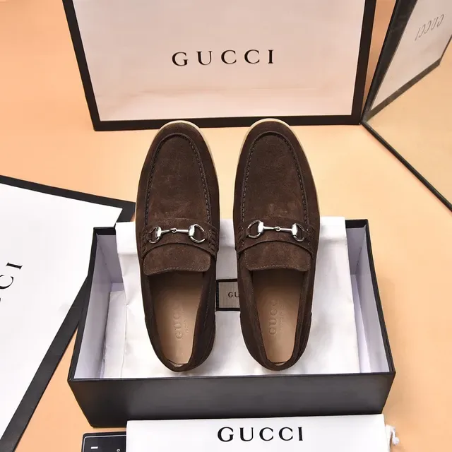 Gucci Horsebit 1955 Brown Suede Loafers 3