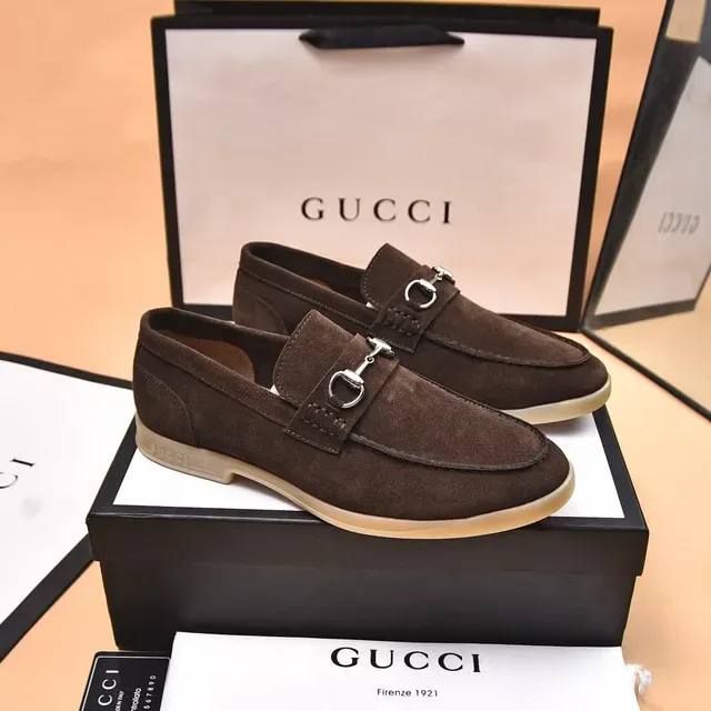 Gucci Horsebit 1955 Brown Suede Loafers 4