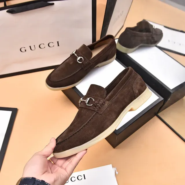 Gucci Horsebit 1955 Brown Suede Loafers 5